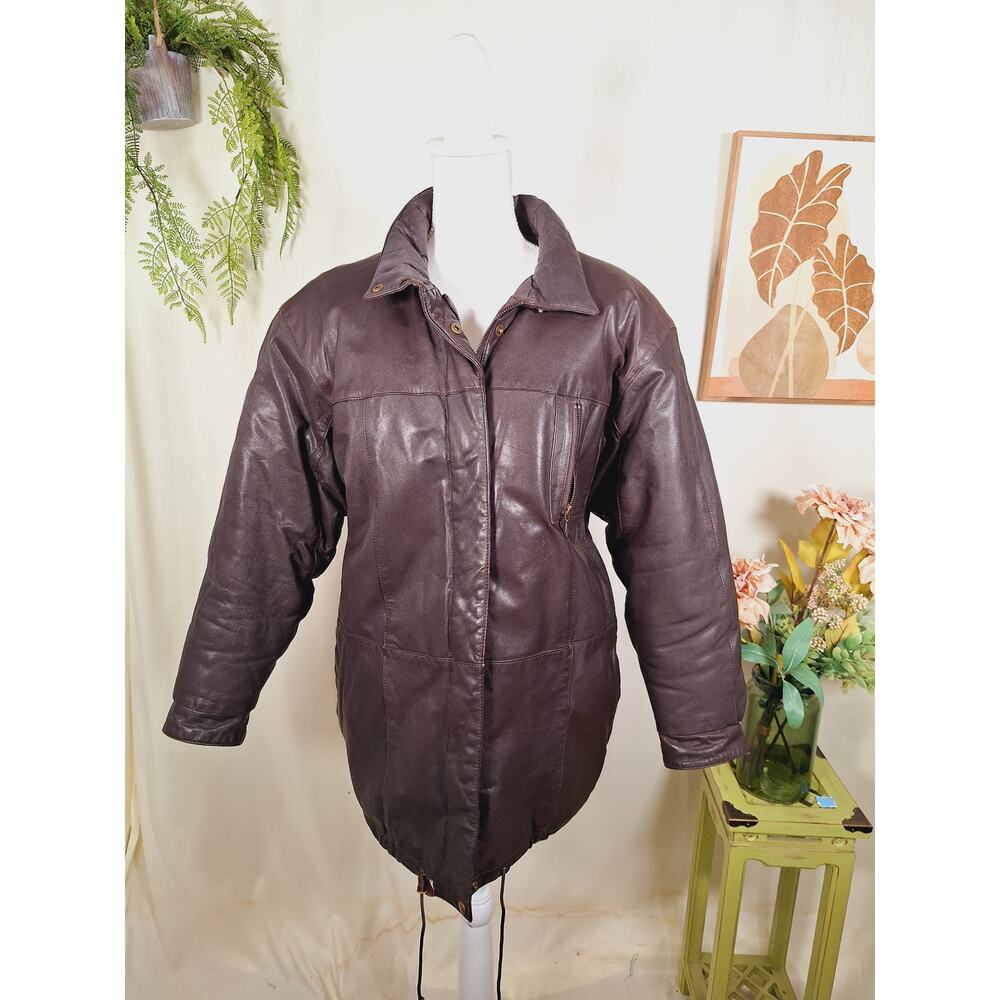 Eddie Bouer Women's Outdoor Winter Leather Coat/Jacket Large